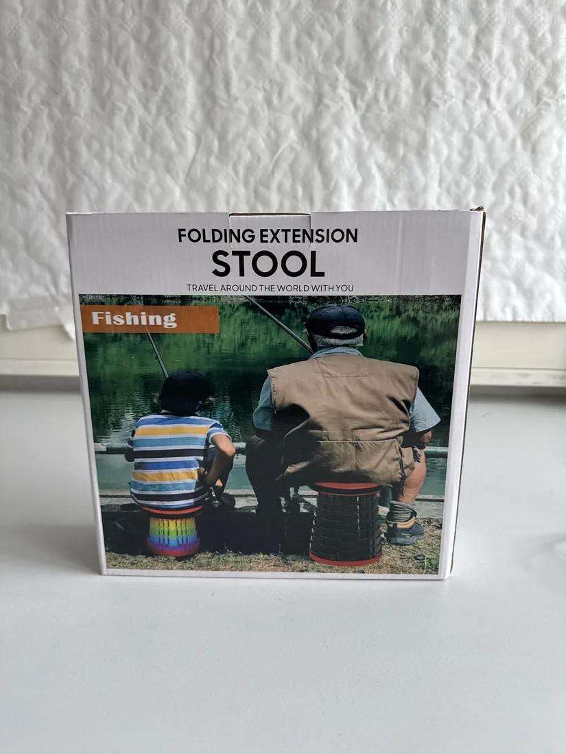 Teleskop-Hocker faltbar bis 120 kg höhenverstellbar Klapphocker Camping Blau