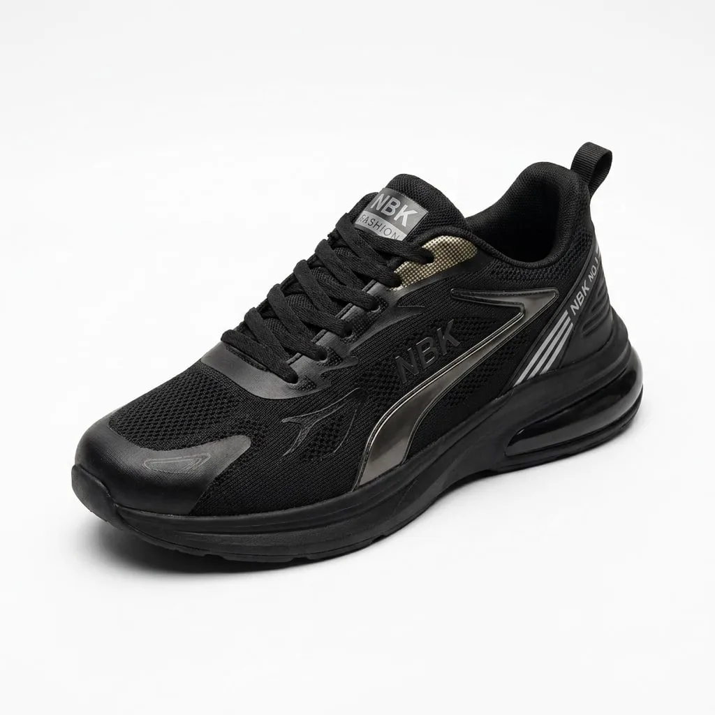 Herren Sneaker Schwarz Sportschuhe NBK AR043 Laufschuhe Turnschuhe Gym Running