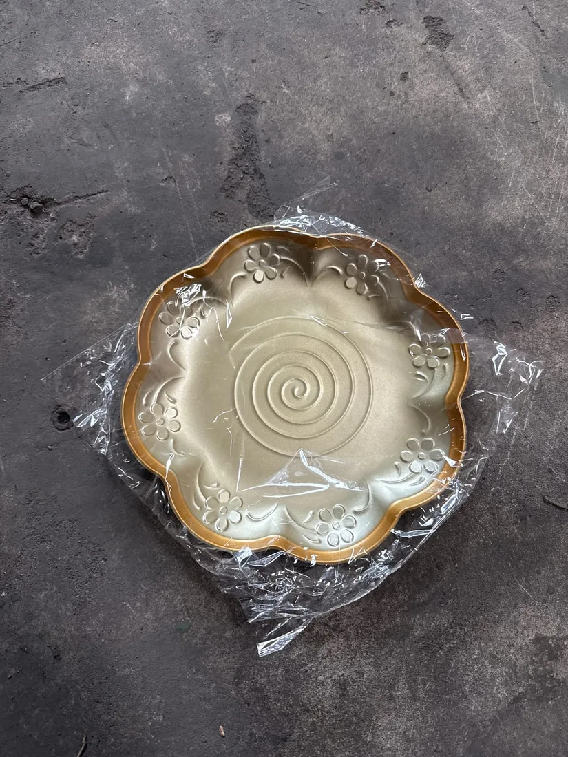 Serviertablett Blume Golden