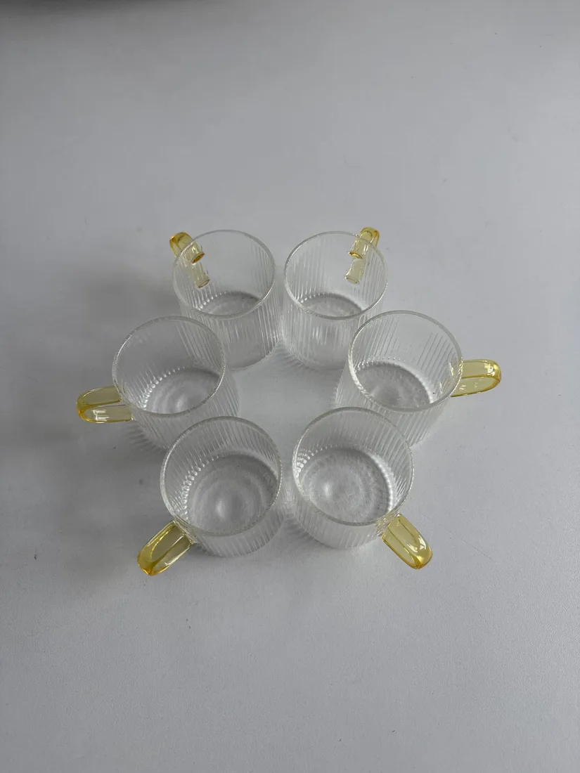 Teegläser 6er Set Mit Goldgriff 110 ml