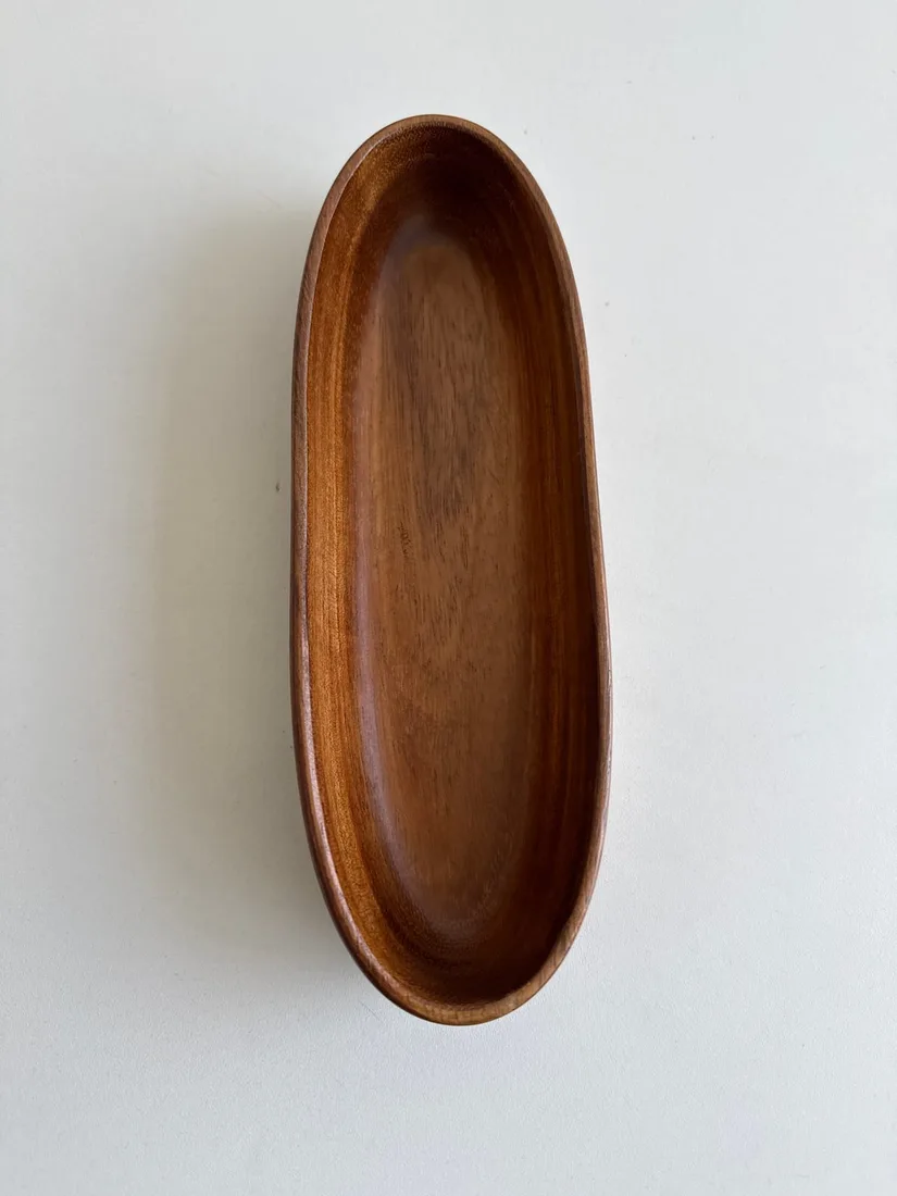 Holzschale Akazienholz 25 x 8,5 x 4,5cm Servierschale Snackschale Tisch Deko