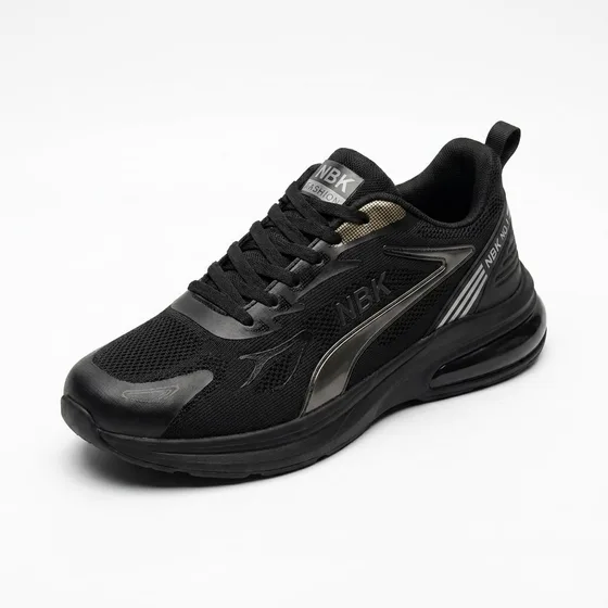 Herren Sneaker Schwarz Sportschuhe NBK AR043 Laufschuhe Turnschuhe Gym Running