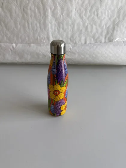 Thermoflasche 500ml Edelstahl doppelwandig Isolierflasche Sport Schule Blumen