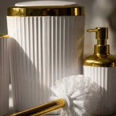 Foto 36 von Badezimmer Zubehör Set 6-teilig Loginis Hellblau Schwarz Weiß Kunststoff modern