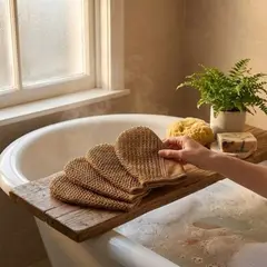 Foto 8 von Waschhandschuhe 5er Set Peelinghandschuh Dusche Körperpeeling Massage