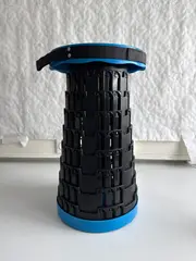 Foto 5 von Teleskop-Hocker faltbar bis 120 kg höhenverstellbar Klapphocker Camping Blau