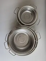 Foto 4 von Edelstahl Schalen Set 5-tlg. 23-35 cm Xani Servierschalen stapelbare Schüsseln