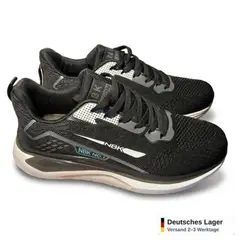 Foto 6 von Herren Sneaker Schwarz Sportschuhe Laufschuhe Mesh leicht atmungsaktiv NBK NO.1
