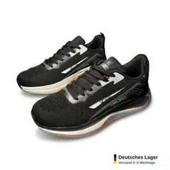 Foto 7 von Herren Sneaker Schwarz Sportschuhe Laufschuhe Mesh leicht atmungsaktiv NBK NO.1