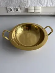 Foto 3 von Edelstahl Schale mit Henkel Gold 24 cm