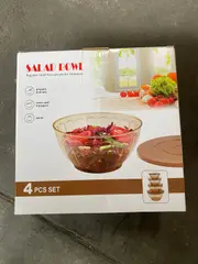 Foto 1 von Xani Salatschüssel 4er Set mit Deckel 14,5 x 29,5 cm Kunststoff für Küche