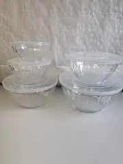 Foto 4 von Salatschüssel 5er Set mit Deckel Kunststoff stapelbar Meal Prep Küche