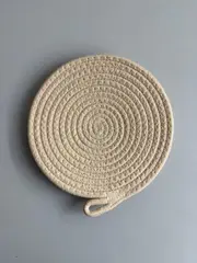 Foto 7 von Topfuntersetzer 7er Set rund 20 cm geflochten Küche Tisch Untersetzer Schlaufe