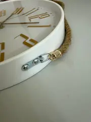 Foto 4 von Wanduhr rund 29 cm 3D-Ziffern Gold mit Jute-Seil Wohnzimmer Küche Deko