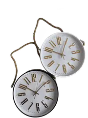 Foto 21 von Wanduhr rund 29 cm 3D-Ziffern Gold mit Jute-Seil Wohnzimmer Küche Deko