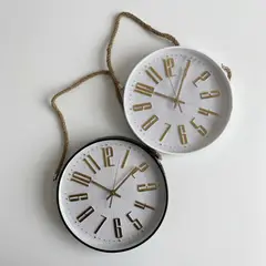 Foto 24 von Wanduhr rund 29 cm 3D-Ziffern Gold mit Jute-Seil Wohnzimmer Küche Deko