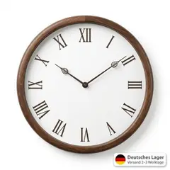 Foto 6 von Wanduhr 30cm Römische Ziffern Walnuss Holz Lautlos Wohnzimmer Esszimmer Klassik