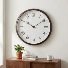 Foto 7 von Wanduhr 30cm Römische Ziffern Walnuss Holz Lautlos Wohnzimmer Esszimmer Klassik