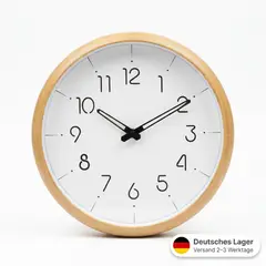 Foto 6 von Wanduhr 30cm Holz Hell Modern Klassisch Lautlos Quarz Küche Büro Wohnzimmer