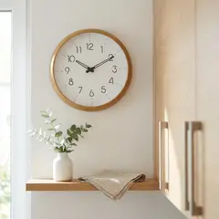 Foto 7 von Wanduhr 30cm Holz Hell Modern Klassisch Lautlos Quarz Küche Büro Wohnzimmer