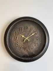 Foto 1 von Wanduhr Vintage 35cm Bronze Antik Wohnzimmer Lautlos Quarz Schleichend Deko