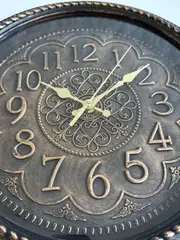 Foto 2 von Wanduhr Vintage 35cm Bronze Antik Wohnzimmer Lautlos Quarz Schleichend Deko