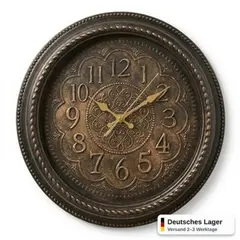 Foto 8 von Wanduhr Vintage 35cm Bronze Antik Wohnzimmer Lautlos Quarz Schleichend Deko