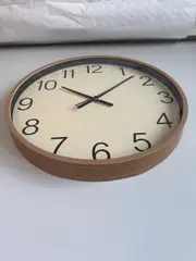 Foto 3 von Wanduhr Groß 39cm Holzrahmen Leinen Optik Lautlos Wohnzimmer Modern Design