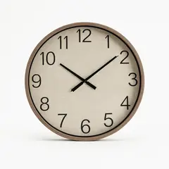 Foto 6 von Wanduhr Groß 39cm Holzrahmen Leinen Optik Lautlos Wohnzimmer Modern Design