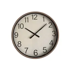 Foto 10 von Wanduhr Groß 39cm Holzrahmen Leinen Optik Lautlos Wohnzimmer Modern Design