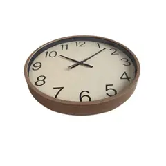 Foto 11 von Wanduhr Groß 39cm Holzrahmen Leinen Optik Lautlos Wohnzimmer Modern Design