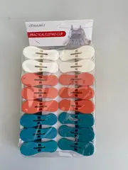 Foto 1 von Doppelpack 2×: Wäscheklammern 16er Set Kunststoff bunt strapazierfähig Haushalt