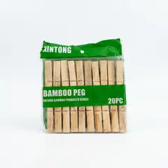 Foto 2 von Doppelpack 2×: Bambus Wäscheklammern 20er Set Holz nachhaltig Garten Bastel Foto