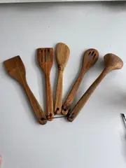 Foto 2 von Xuhong Holzlöffel 5er Set 7 x 30 cm für Kochen und Rühren, Küchenutensilien
