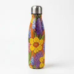 Foto 9 von Thermoflasche 500ml Edelstahl doppelwandig Isolierflasche Sport Schule Blumen