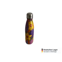 Foto 14 von Thermoflasche 500ml Edelstahl doppelwandig Isolierflasche Sport Schule Blumen