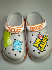 Foto 6 von Kinder Clogs Dino Hausschuhe EVA Gr. 30-35 Mädchen Jungen Lila Hellblau Rosa