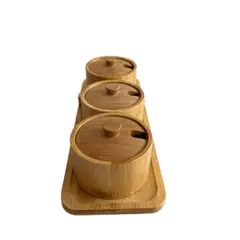 Foto 21 von Gewürzbehälter Holz 3er Set Xani mit Dosierlöffel Gewürzdosen für Kräuter Tee