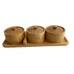 Foto 22 von Gewürzbehälter Holz 3er Set Xani mit Dosierlöffel Gewürzdosen für Kräuter Tee