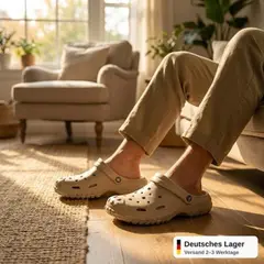 Foto 11 von Clogs Hausschuhe Xani Herren Schwarz Beige Weiß Gr. 40-45 EVA rutschfeste Sohle