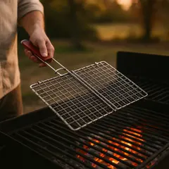 Foto 11 von Grillrost 3er Set 28 x 21 cm Edelstahl Klappgriff BBQ Ersatzrost Holzkohlegrill