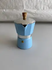 Foto 2 von Espressokocher 3 Tassen Aluminium Blau Mokkakanne Herdplatte Kaffeekanne Xani