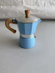 Foto 3 von Espressokocher 3 Tassen Aluminium Blau Mokkakanne Herdplatte Kaffeekanne Xani