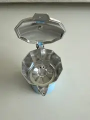 Foto 5 von Espressokocher 3 Tassen Aluminium Blau Mokkakanne Herdplatte Kaffeekanne Xani