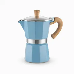 Foto 9 von Espressokocher 3 Tassen Aluminium Blau Mokkakanne Herdplatte Kaffeekanne Xani