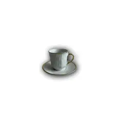 Foto 7 von Kaffee- und Mokkatassen mit Unterteller aus Porzellan Weiß-Gold