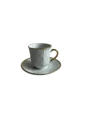 Foto 8 von Kaffee- und Mokkatassen mit Unterteller aus Porzellan Weiß-Gold