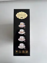 Foto 2 von Kaffee- und Mokkatassen mit Unterteller aus Porzellan 12-tlg Schwarz-Gold