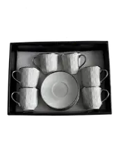Foto 12 von Kaffee- und Mokkatassen mit Unterteller aus Porzellan 12-tlg Schwarz-Gold