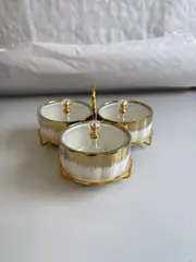 Foto 4 von Keramik Snackschale 3er Set mit Deckel Vorratsdose Aufbewahrung Küche